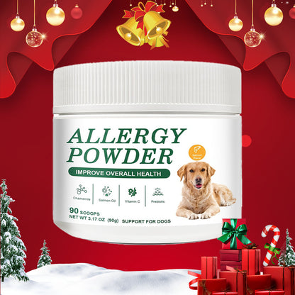 Allergy Powder for Dogs, 90g Salmon Flavor - Immune Support & Seasonal Allergy Relief with Gut Health Boost | Vet-Formulated for Allergies Defense & Overall Canine Wellness (Salmon)