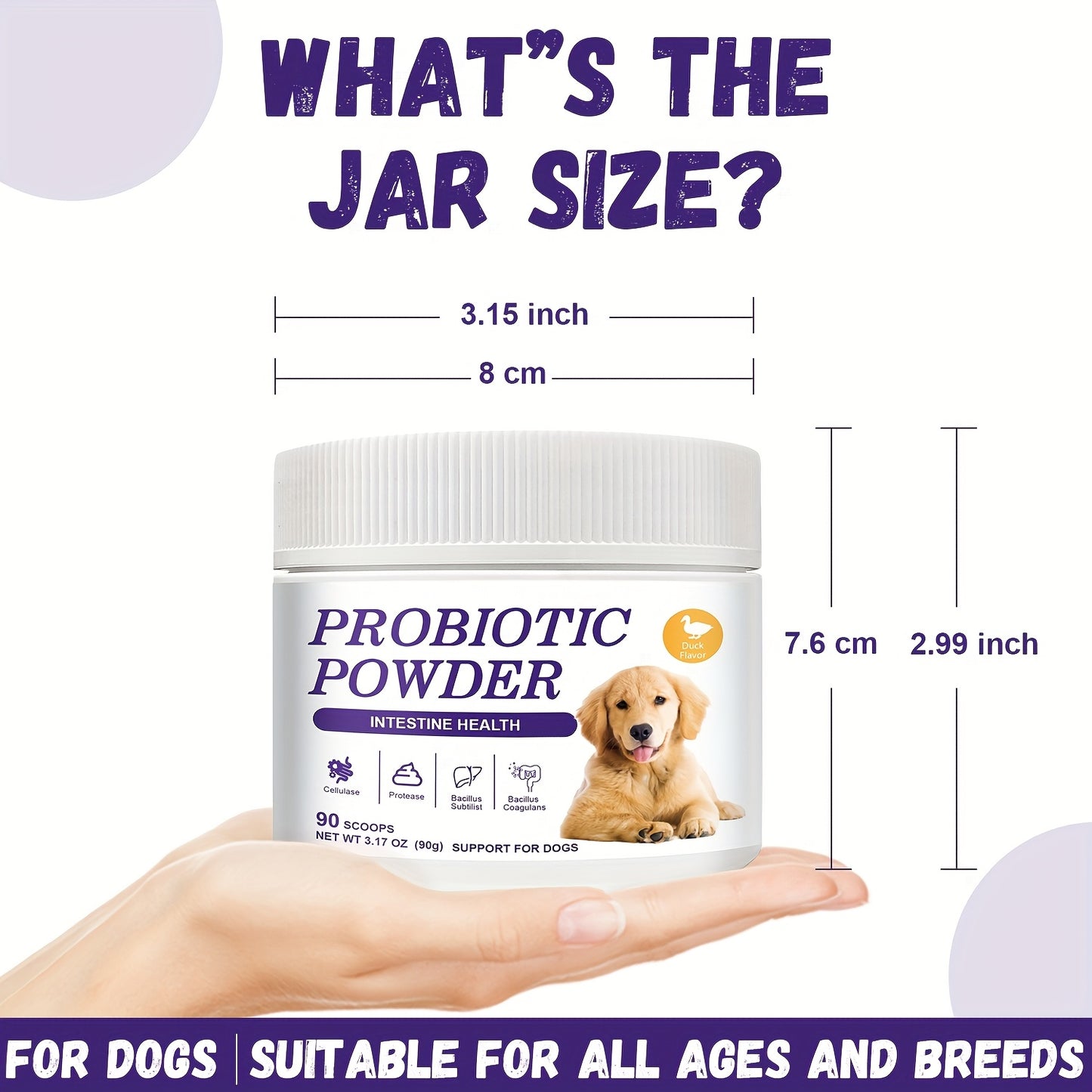 Nutridog Probiotic Powder for Dogs – Vet-Formulated Gut & Digestive Support | 90g / 90 Scoops