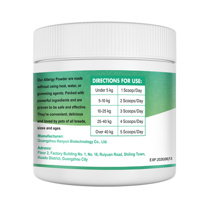 Allergy Powder for Dogs, 90g Salmon Flavor - Itch Relief & Immune Support with Probiotics, Quercetin & Salmon Oil | Vet-Approved Formula for Seasonal Allergies & Sensitive Skin (Salmon)