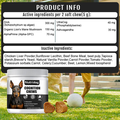 Nutridog Advanced Cognition Soft Chews For Dogs