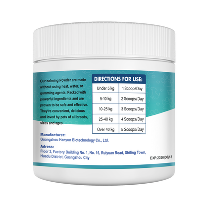 Calming Powder for Dogs - Anxiety & Stress Relief Supplement with Organic Hemp, Valerian Root - Behavioral Support, Fireworks & Travel Aid - Beef Flavor, 90g Powder
